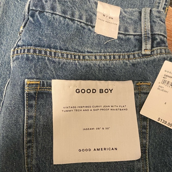 New with tags Good American Good Boy Jeans. Vintage inspired curvy jean. 28 x 32 - Picture 1 of 7